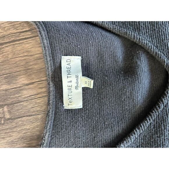 Texture and Thread x Madewell Black 3/4 Sleeve Tie Front Blouse Size XS - Picture 9 of 13